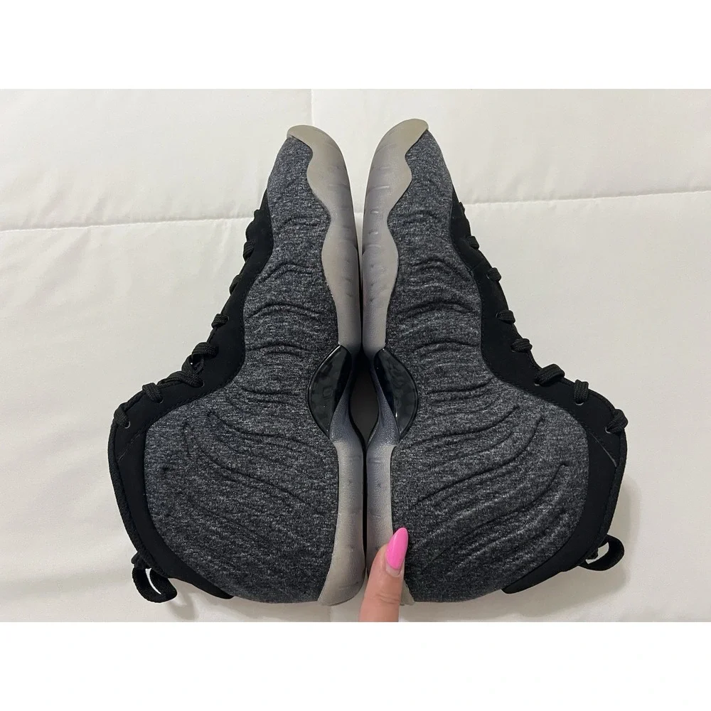 Nike Air Foamposite Pro Wool Fleece Kids Boys Suede Sneakers DarkGray Shoes 4.5Y